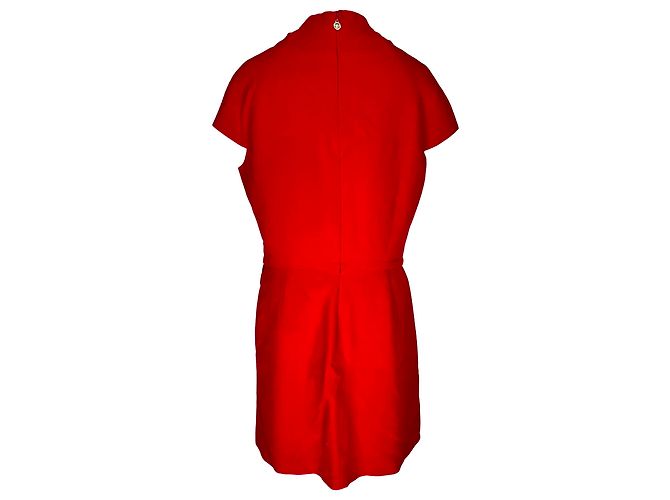 Abito midi Versace con drappeggio e spacco frontale in viscosa rossa Rosso - vista 3