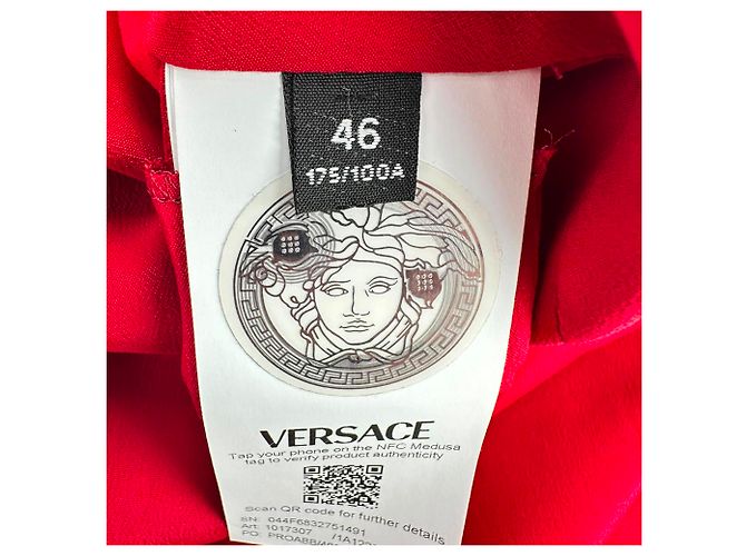 Abito midi Versace con drappeggio e spacco frontale in viscosa rossa Rosso - vista 8