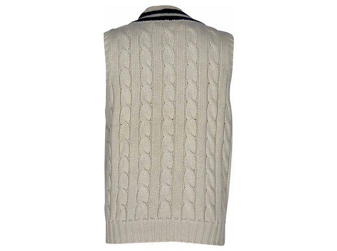 Wimbledon Strickweste von Polo Ralph Lauren aus cremeweißer Baumwolle Roh - Ansicht 4