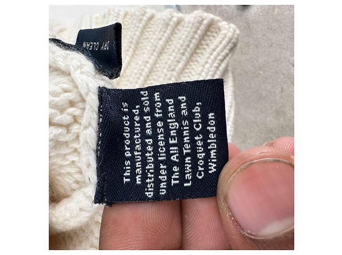 Wimbledon Strickweste von Polo Ralph Lauren aus cremeweißer Baumwolle Roh - Ansicht 7