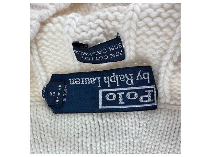 Wimbledon Strickweste von Polo Ralph Lauren aus cremeweißer Baumwolle Roh - Ansicht 8