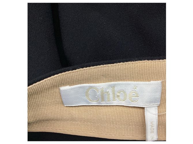 Mini gonna Chloé con bordi smerlati in acetato nero - vista 6