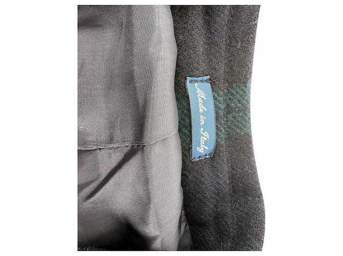 Ralph Lauren Elbow Patch Work Plaid Jacket in Navy Blue Wool - view 4