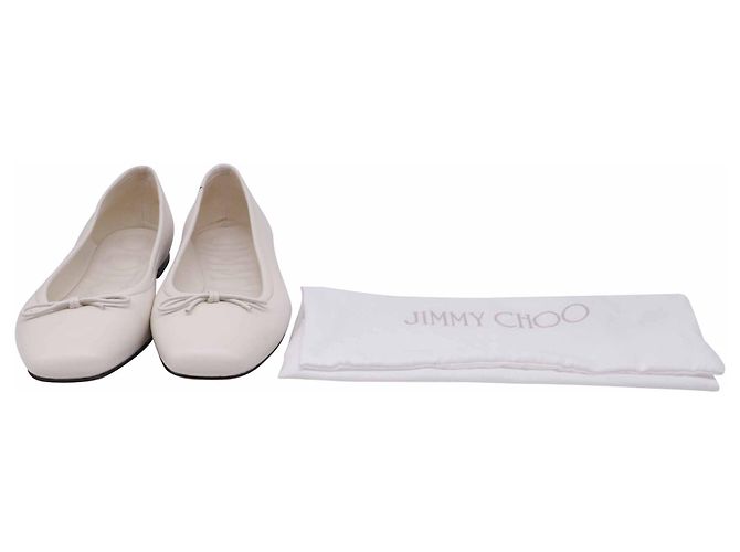 Ballerine Elme Jimmy Choo in pelle bianca Bianco - vista 6