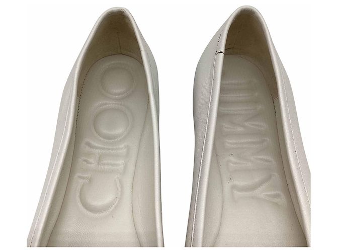 Ballerine Elme Jimmy Choo in pelle bianca Bianco - vista 9