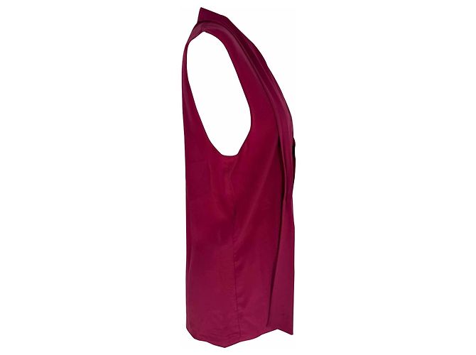 Camicetta senza maniche con scollo a V Gucci in seta rosa - vista 2