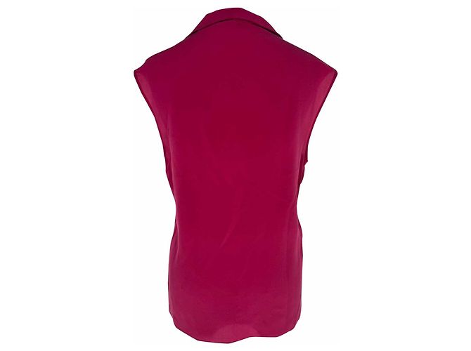Camicetta senza maniche con scollo a V Gucci in seta rosa - vista 5