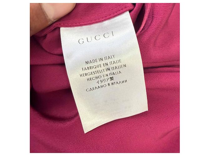 Camicetta senza maniche con scollo a V Gucci in seta rosa - vista 7