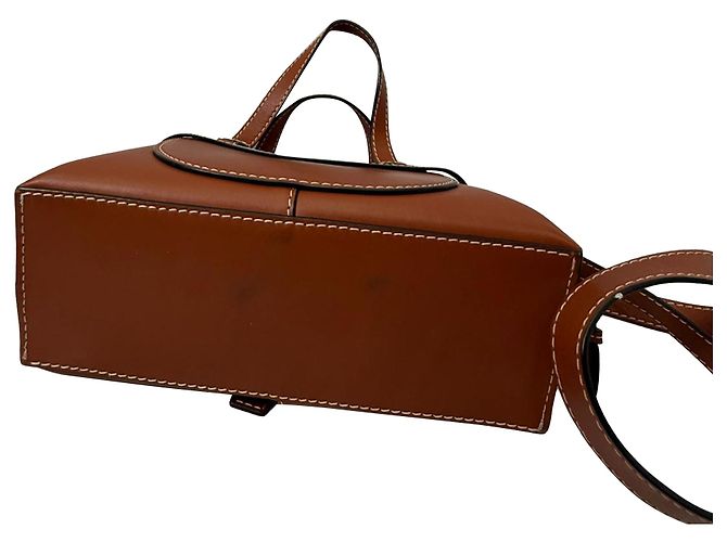 Mini Gate Tote Loewe in pelle marrone Rosso - vista 7