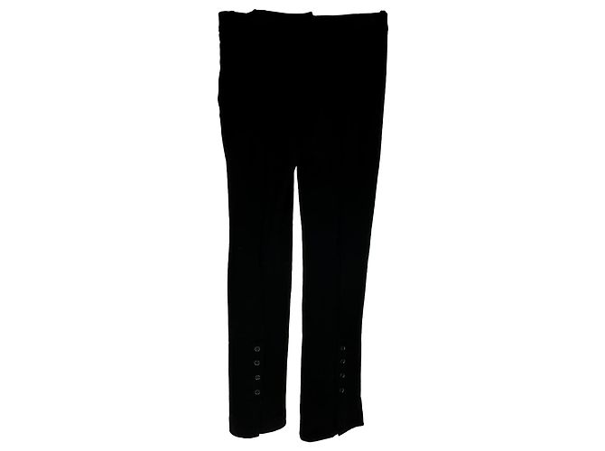 SportMax gerade Hose aus schwarzer Wolle - Ansicht 2