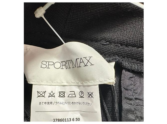 SportMax gerade Hose aus schwarzer Wolle - Ansicht 3