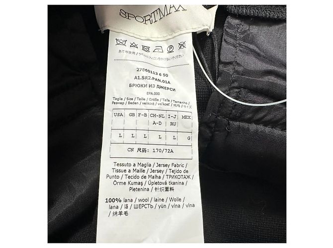 SportMax gerade Hose aus schwarzer Wolle - Ansicht 4