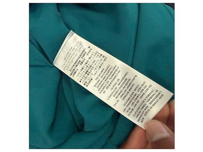 Camicetta Gucci in seta blu con bottoni e fiocco - vista 6