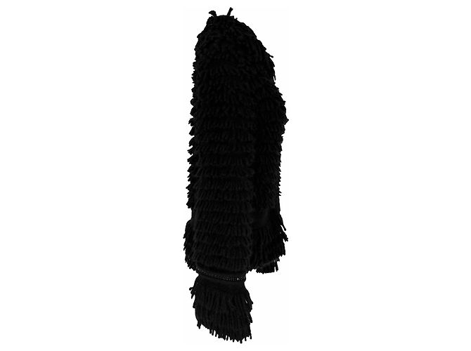 Roberto Cavalli Zip-Up Shearling-Jacke aus schwarzer Wolle - Ansicht 4