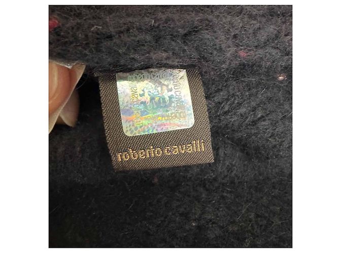 Roberto Cavalli Zip-Up Shearling-Jacke aus schwarzer Wolle - Ansicht 7
