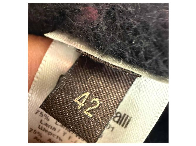 Roberto Cavalli Zip-Up Shearling-Jacke aus schwarzer Wolle - Ansicht 8