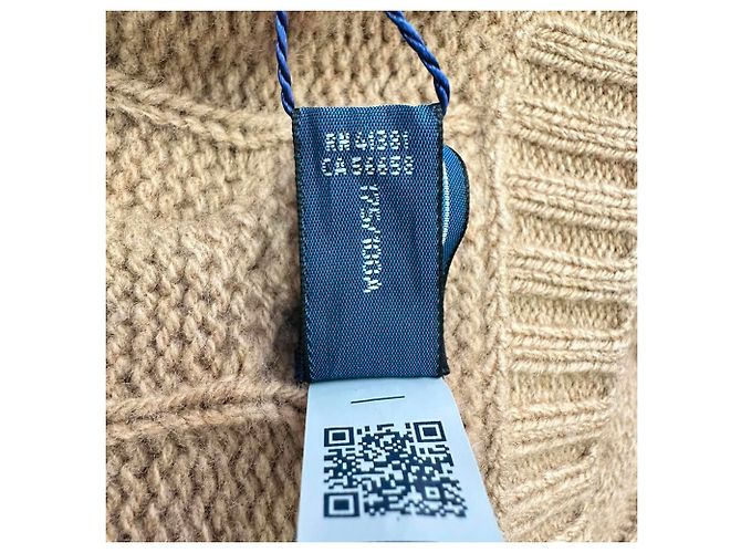 Polo Ralph Lauren V-Ausschnitt Strickpullover aus Camel-Wolle mit Zopfmuster Gelb Kamel - Ansicht 6