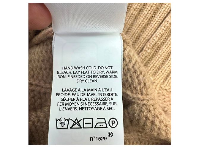 Polo Ralph Lauren V-Ausschnitt Strickpullover aus Camel-Wolle mit Zopfmuster Gelb Kamel - Ansicht 9