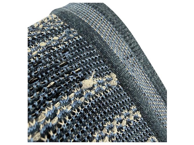 Mini abito Balmain con scollo a V a righe in viscosa blu Blu chiaro - vista 2