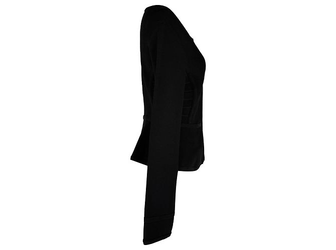 Herve Leger Zip-Up Peplum Blazer aus schwarzer Rayon - Ansicht 2