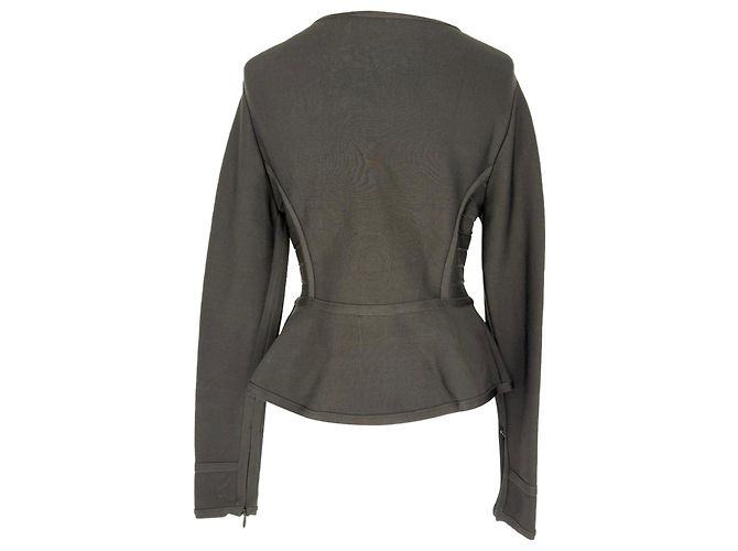 Herve Leger Zip-Up Peplum Blazer aus schwarzer Rayon - Ansicht 4