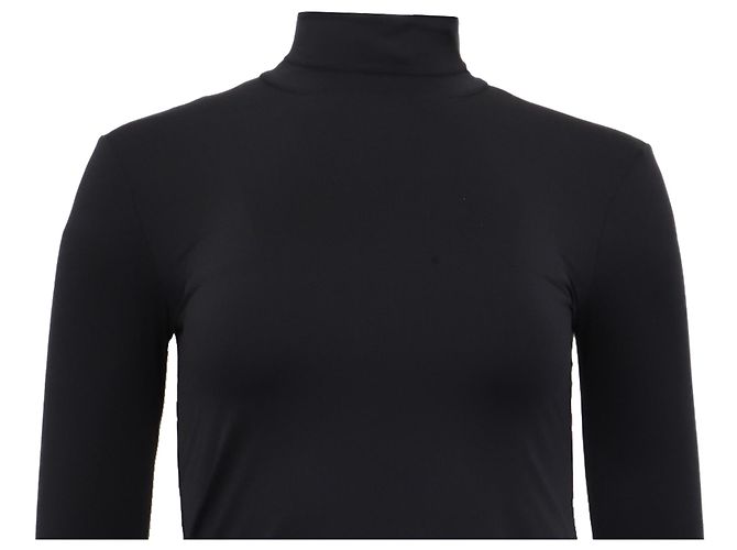 Max Mara Rollkragen-Langarm-Oberteil in Schwarz Polyamid - Ansicht 2