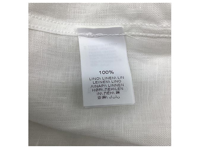 Camicia a Maniche Lunghe con Bottoni Brunello Cucinelli in Lino Bianco - vista 4