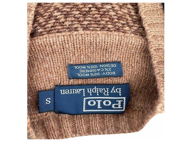 Polo Ralph Lauren V-Ausschnitt Pullover aus brauner Wolle - Ansicht 4