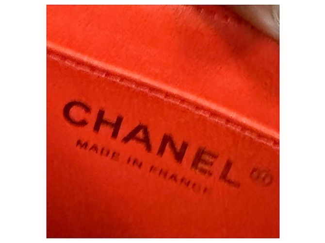 Timeless Borsa a tracolla Chanel Mini Classic Single Flap in pelle di agnello rossa Rosso Bordò - vista 11