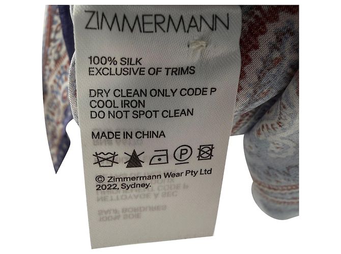 Autre Marque Top con botones estampado en seda azul claro Zimmermann - vista 6