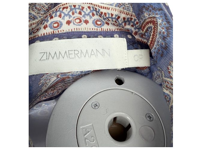 Autre Marque Top con botones estampado en seda azul claro Zimmermann - vista 7