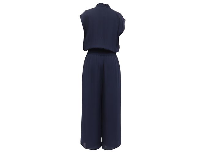 Tuta Theory con scollo a V in seta blu navy - vista 4