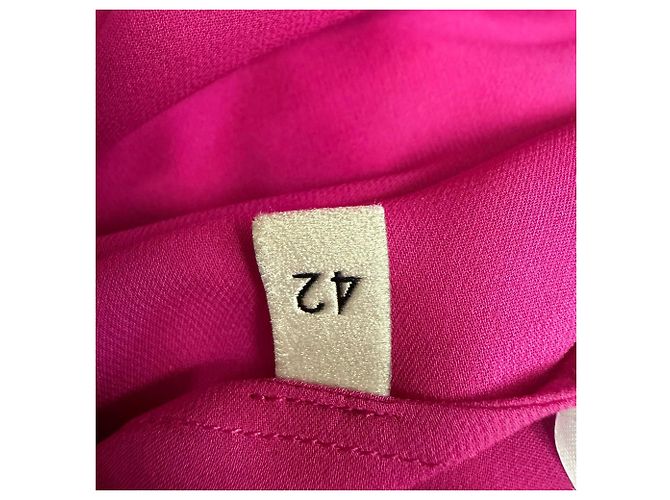 Gucci Button Down Bow Blouse in Pink Silk Brown - view 5