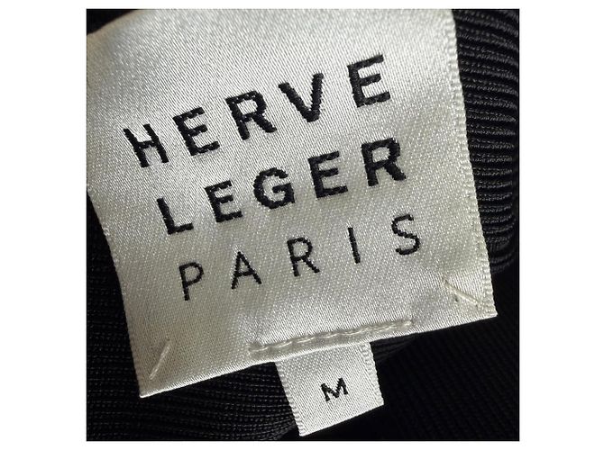 Mini abito bandage Herve Leger in rayon nero - vista 4