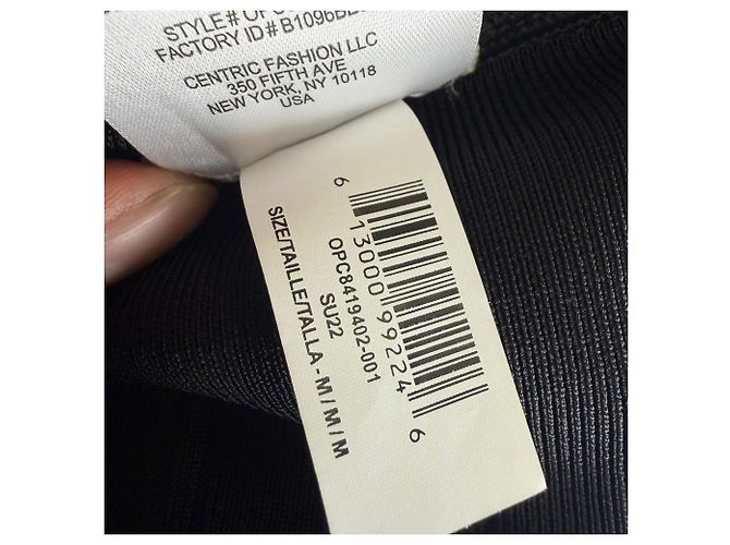 Mini abito bandage Herve Leger in rayon nero - vista 7
