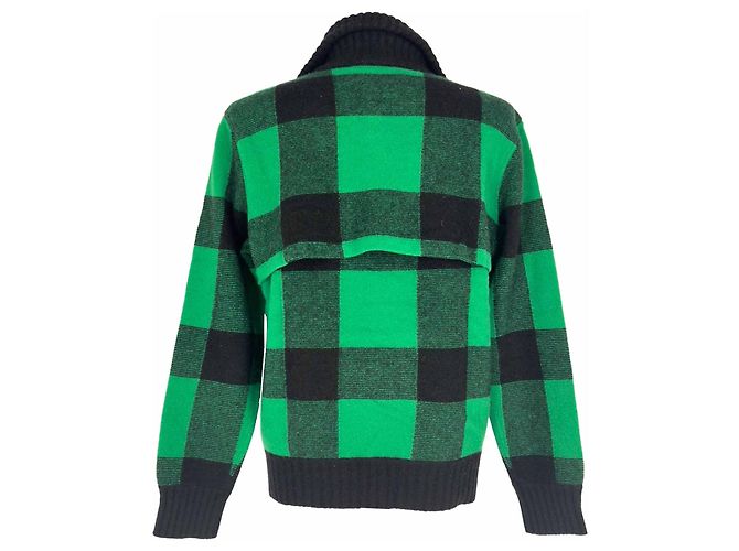 Polo Ralph Lauren Karo-Pullover aus grüner Wolle Olivgrün - Ansicht 3
