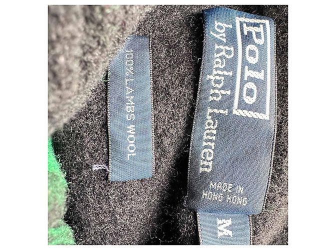 Polo Ralph Lauren Karo-Pullover aus grüner Wolle Olivgrün - Ansicht 5