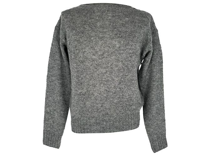 Prada Crewneck Sweater in Grey Virgin Wool - view 2