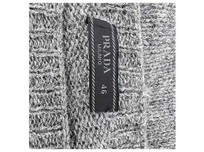 Prada Crewneck Sweater in Grey Virgin Wool - view 6