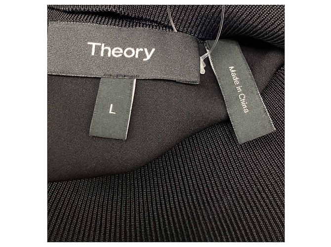 Top con collo alto Theory in seta nera Nero - vista 6