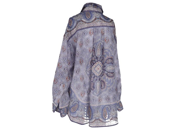 Camisa Vitali de seda con estampado paisley de Zimmermann Azul Azul claro - vista 2