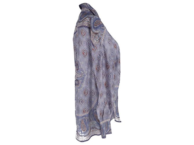 Camisa Vitali de seda con estampado paisley de Zimmermann Azul Azul claro - vista 3