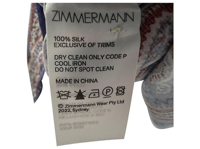 Camisa Vitali de seda con estampado paisley de Zimmermann Azul Azul claro - vista 6