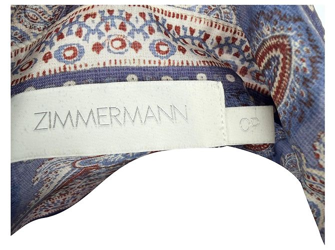 Camisa Vitali de seda con estampado paisley de Zimmermann Azul Azul claro - vista 7