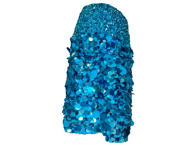 Maje Mini gonna con paillettes Aje Cherie in nylon azzurro Blu Blu chiaro - vista 2