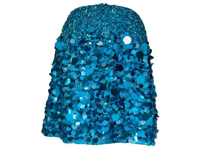 Maje Mini gonna con paillettes Aje Cherie in nylon azzurro Blu Blu chiaro - vista 3