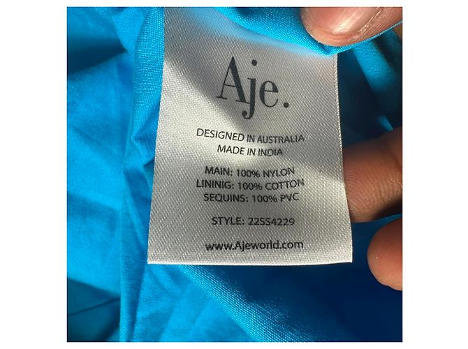 Maje Mini gonna con paillettes Aje Cherie in nylon azzurro Blu Blu chiaro - vista 6