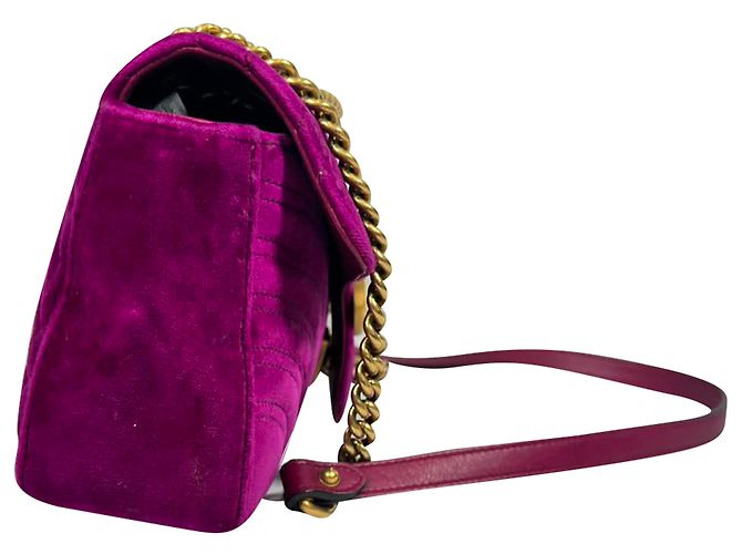 Borsa a tracolla Gucci GG Marmont Small in velluto viola Porpora - vista 3