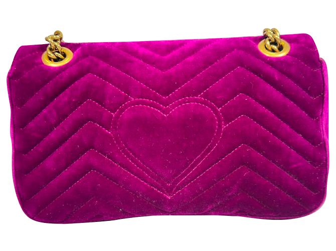 Borsa a tracolla Gucci GG Marmont Small in velluto viola Porpora - vista 4