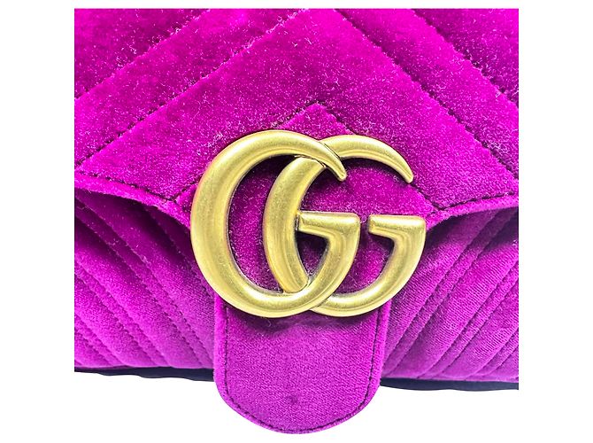 Borsa a tracolla Gucci GG Marmont Small in velluto viola Porpora - vista 5